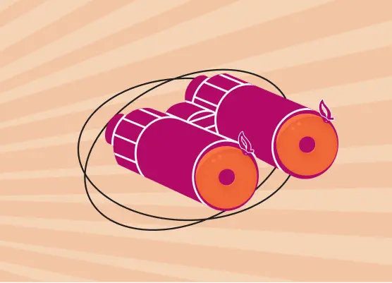 18Peaches game icon with binoculars